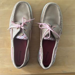 SPERRY topsiders. Like new. Tan pink and plaid.